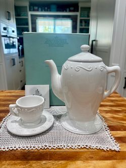 Partylite Sidewalk Cafe Aroma Melts Warmer & Votive Saucer & Teacup all for $10