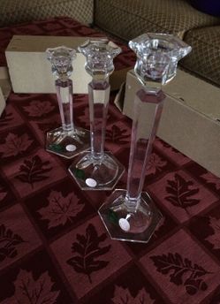 Shannon crystal candle holders
