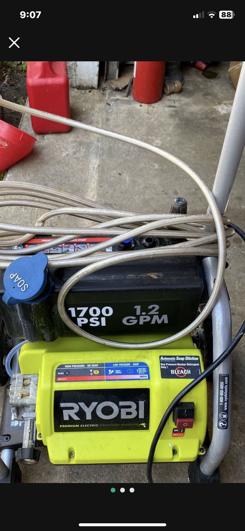 RYOBI 1700 Psi Electric Pressure Washer