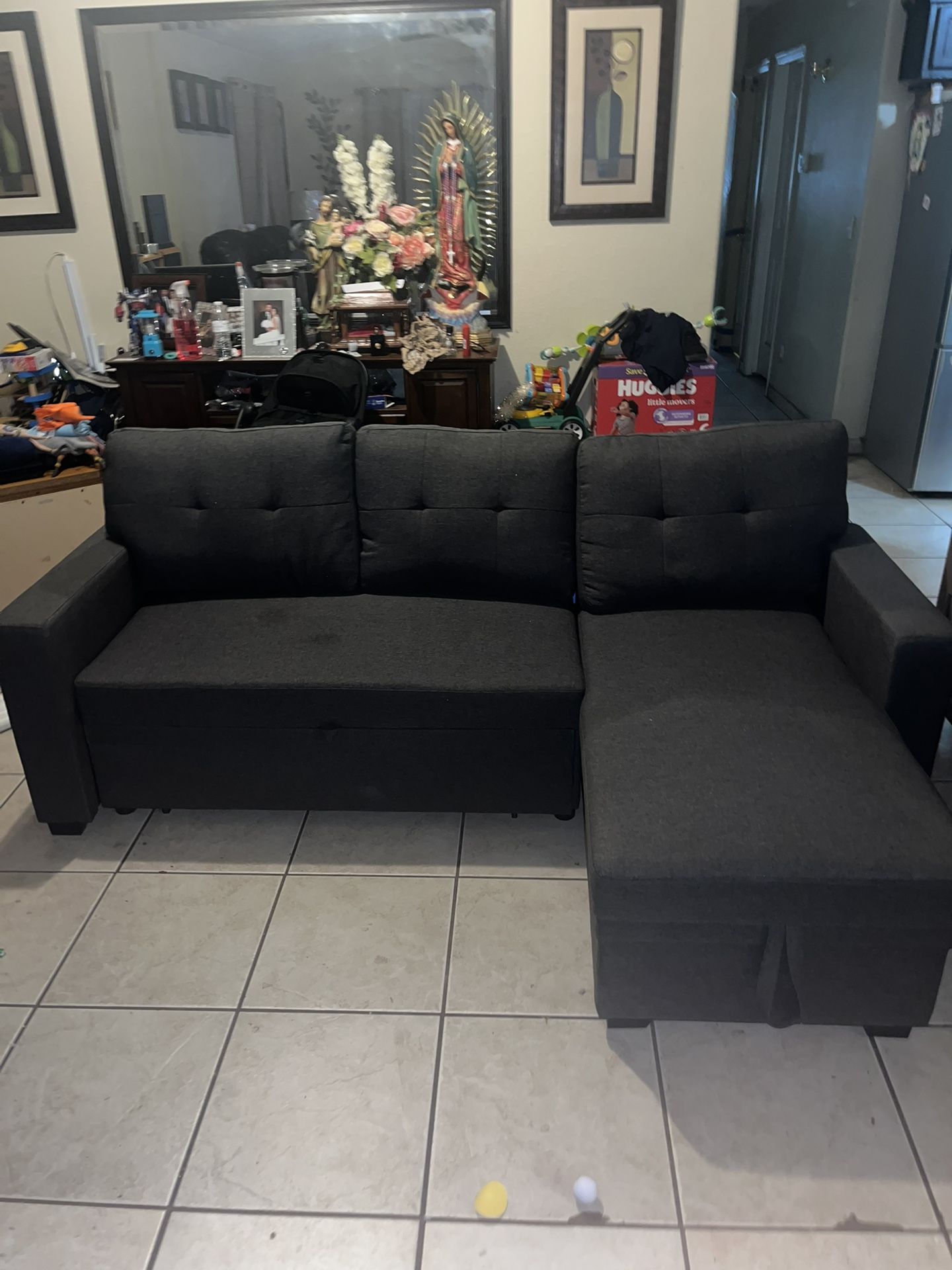 Gray Couch With Pull Out Bed