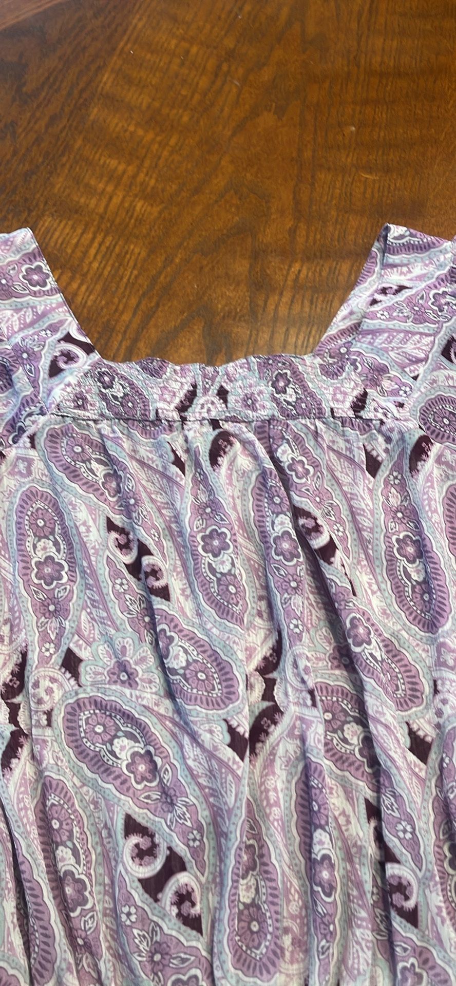 Vintage Purple Paisley Sheer Blouse 