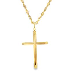 10k Yellow Gold Cross Chain Necklace