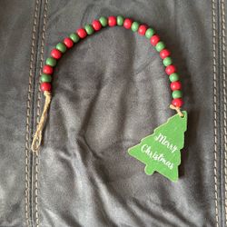 Merry Christmas Wood Bead Garland 