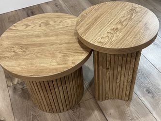Trendy Beautiful Flutted Side Tables X2 Used As Coffee Table As Well