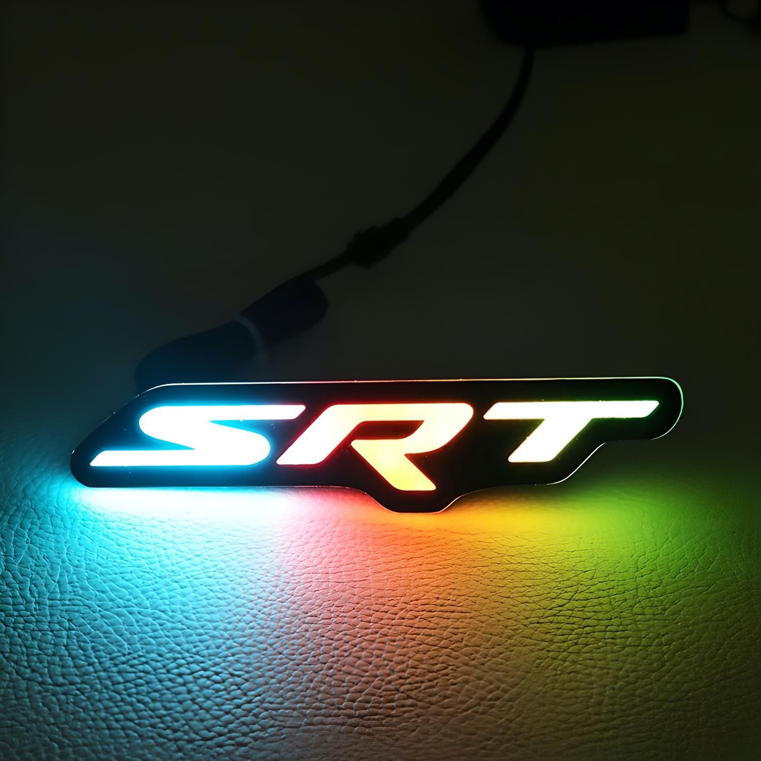 NEW SRT Multi-Color Dynamic RGB Grill Emblem Trim For Dodge Charger / Challenger / JEEP LOGO.