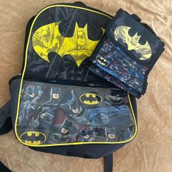 Batman Back Pack With Lunch Bag 