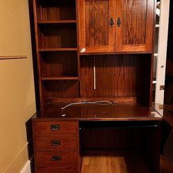 Wood Desk W Detachable Extension & more