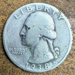 1938 US Silver Quarter 