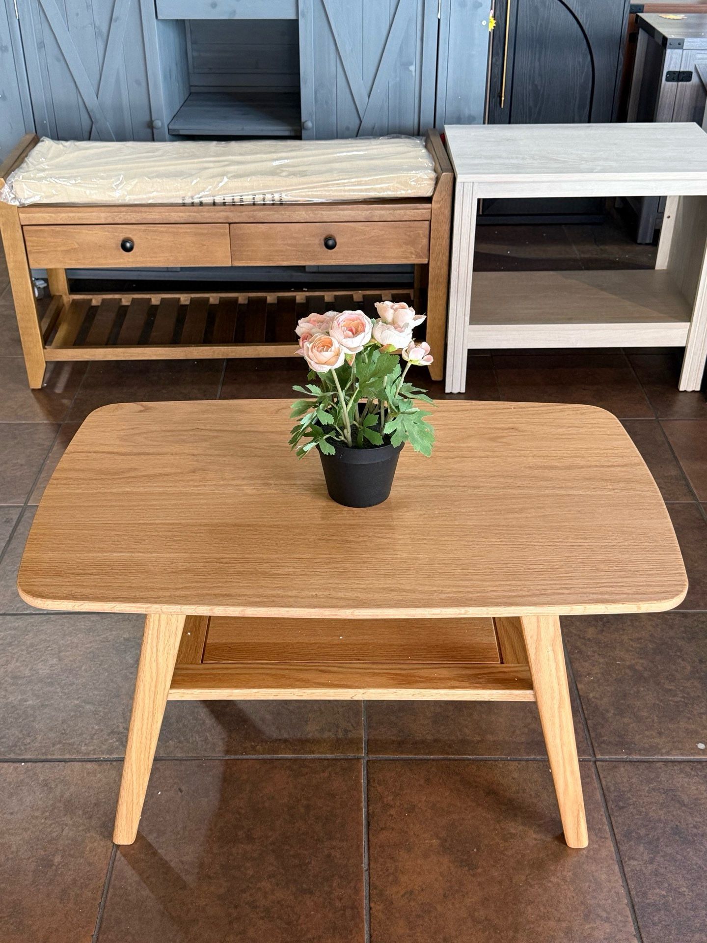 Wood Coffee Table - 100% Solid Oak Wood - Double Storage Coffee Table, Eco-Friendly Finish Center Table (Natural) π°130$