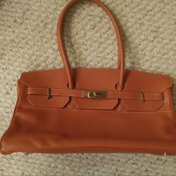 Orange Leather Hermés Shoulder Bag