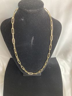 Paper clip necklace 20 inch gold plated