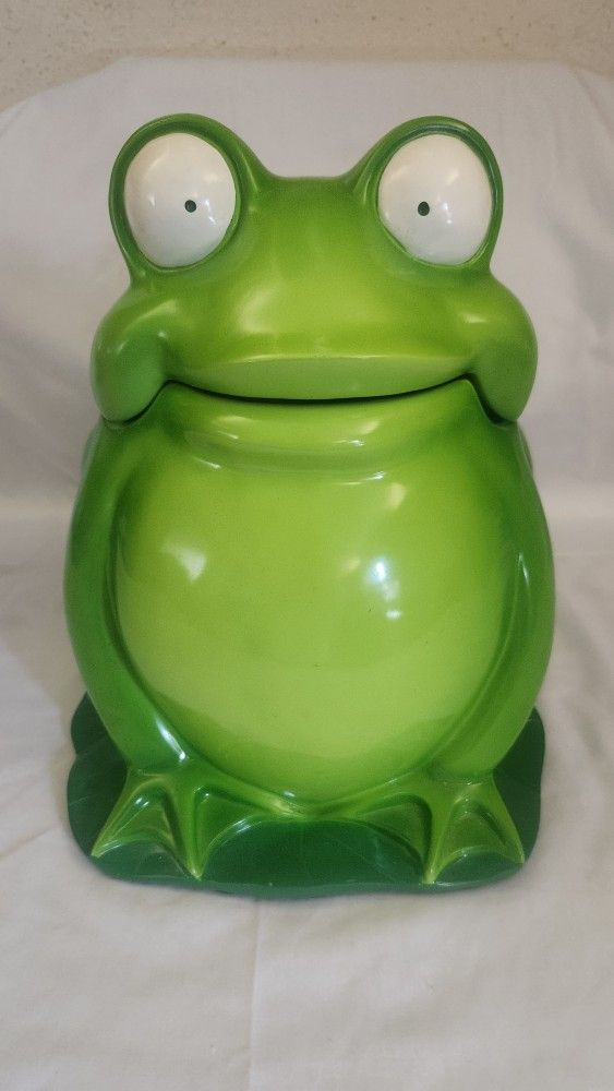 2009 Heavy Metal FROG Wastebasket it "Ribbits" When You Open it, Was Used As as Cookie Jar, Clean