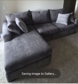 Gray Fabric Sectional Sofa with Chaise