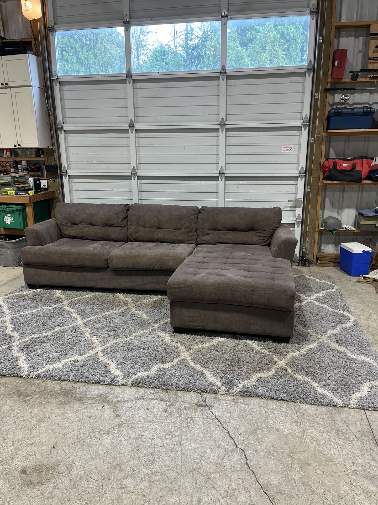 Ashley’s furniture, brown sectional Large Sectional Couch - Great Condition!