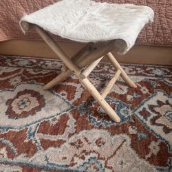 Folding Cow Hide Stool