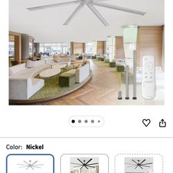 ZMISHIBO 108 Inch Large Ceiling Fans with Remote, High Volume(HVLS) Industrial Ceiling Fan with Reversible DC Motor, 8 Blades, 3 Downrods, Commercial 