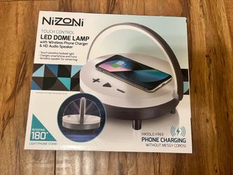 New NiZoni LED Dome Lamp w/ Wireless Charger & Bluetooth Speaker