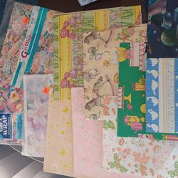 Lot Of Vintage Wrapping Paper