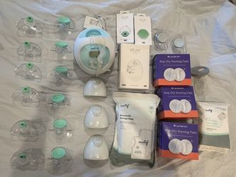 Elvie And Spectra Pumps, Pump Parts (including New Elvie Set), Nursing Pads, And Milk Storage Bags
