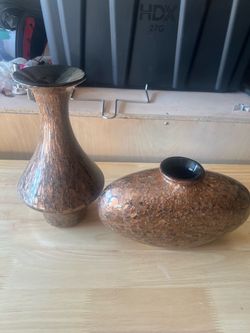 Brown decorative vases