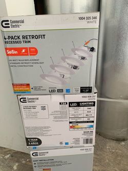 Commercial Electric 4-Pack Retrofit Recessed LED Trim