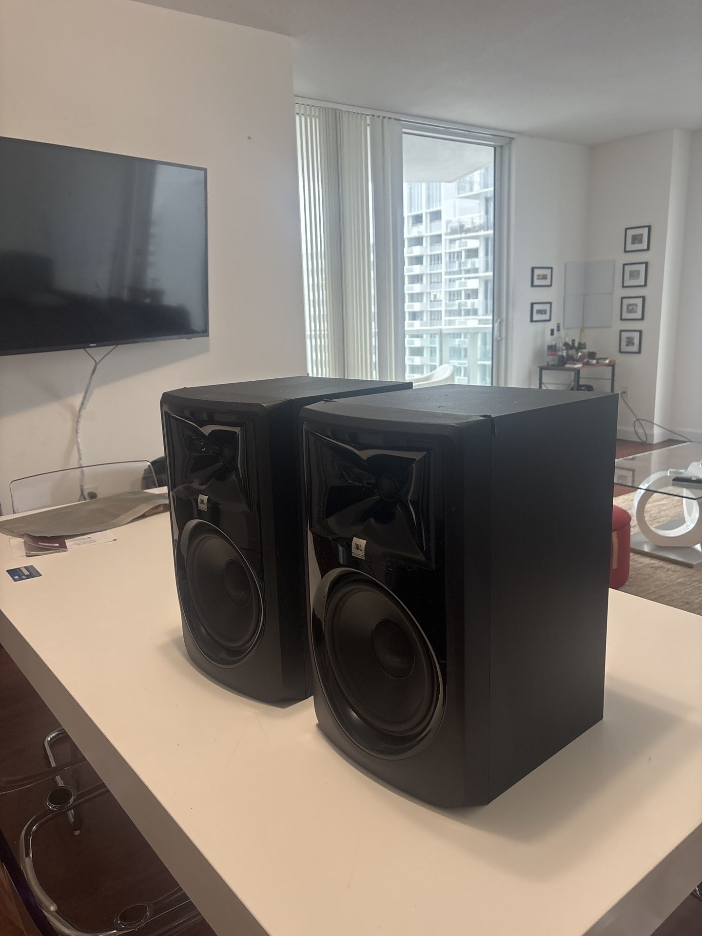 JBL 308P MkII Studio Monitors (Pair) – Great Condition + Stands & Cables Included!