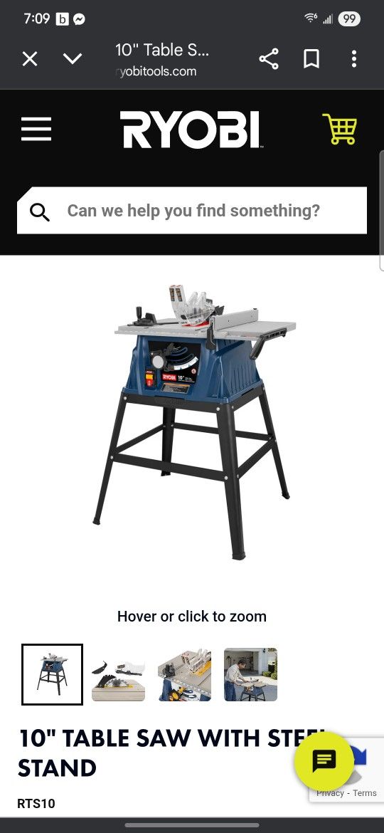 10" Ryobi Table Saw w/rip Fence