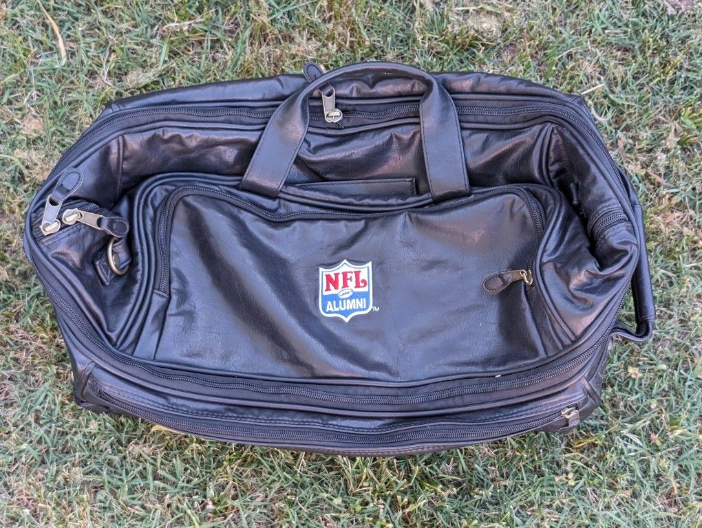 NFL Alumni Black 20'' 2-Wheel Drop Bottom Rolling Luggage Duffel Bag