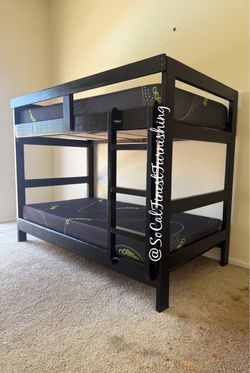 Twin bunk bed and mattress