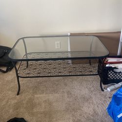 Glass Top Stainless Steel Table