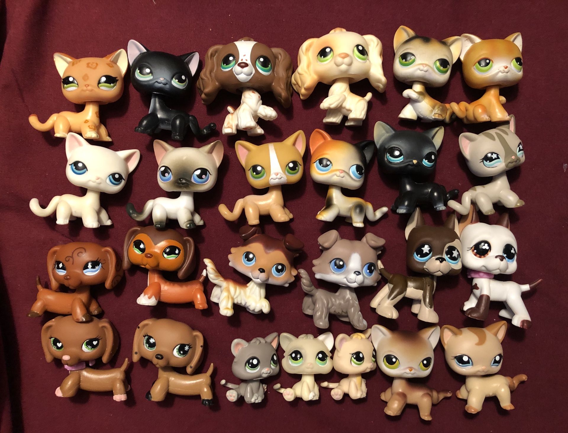 Littlest Pet Shop LPS Shorthair cat,dog,Daschound,collie, Daschound,cocker spaniel,kittens Great Dane