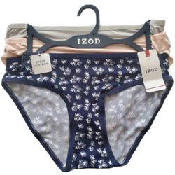 3 Pair IZOD Bikini Panties, Size S