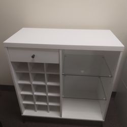 White Storage Cabinet With Led Lights