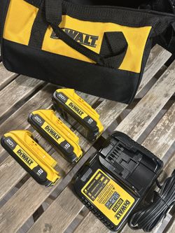 Dewalt set 3 battery charger and bag Brand New