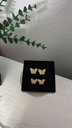 Butterfly Nugget Earrings Set