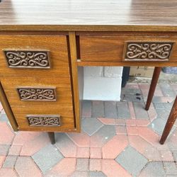 cute smaller vintage 3 drawer DESK with laminate top and file drawer And Others 