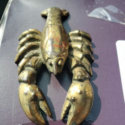 Vintage KY brass lobster paper weight.