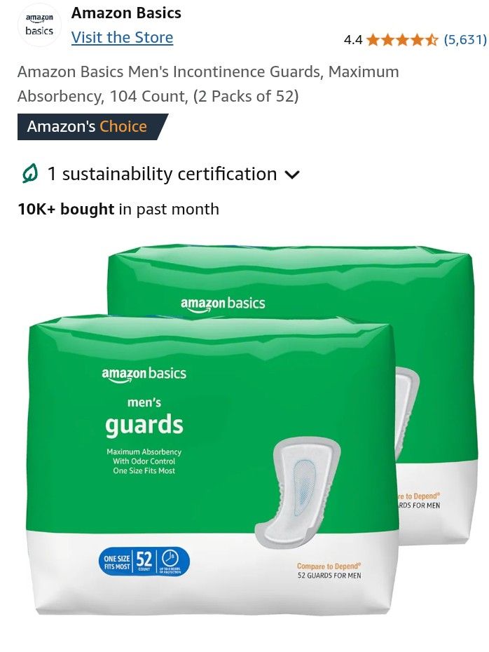 Men's Incontinence Guards..... CHECK OUT MY PAGE FOR MORE ITEMS