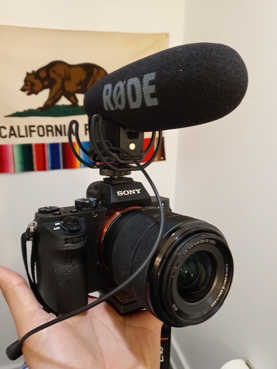 Sony a7II with sel2870 and rode mic