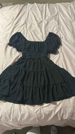 Black Short Ruffle Dress