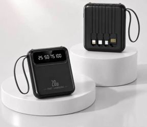 All-In-One Universal Power Bank, available in 3 colors (black, blue, ivory), $10 each or 6/$50