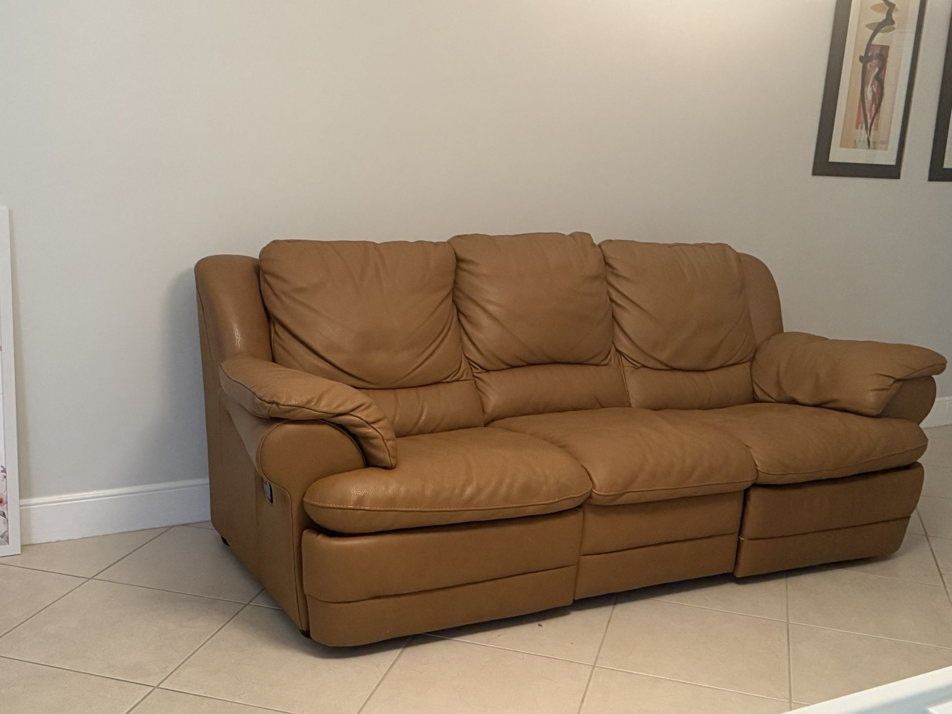 Italian Leather Reclining Couch