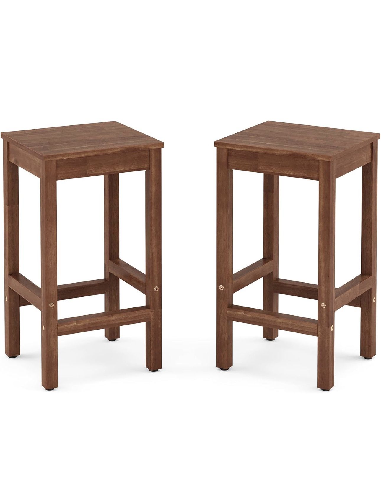 26 Inch Bar Stools Set of 2, Counter Height Bar Stool with Footrest