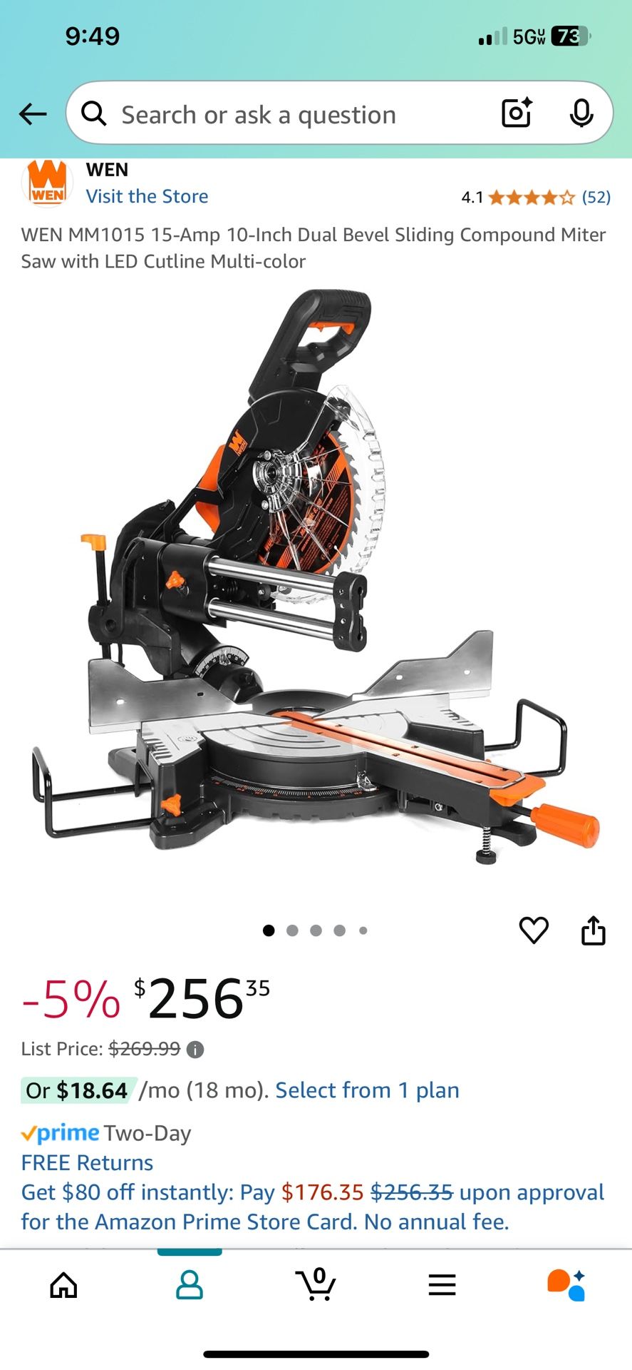 NEW IN BOX Corded10 In Dual Bevel Sliding Miter Saw With LED Cutline