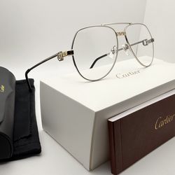 Big C Vendome Santos Platinum/Clear Wire Vintage Glasses