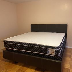 Queen Mattress Come With Bed 🛏️ Frame And Free Box Spring - Free Delivery 🚚 Today To Reasonable Distance
