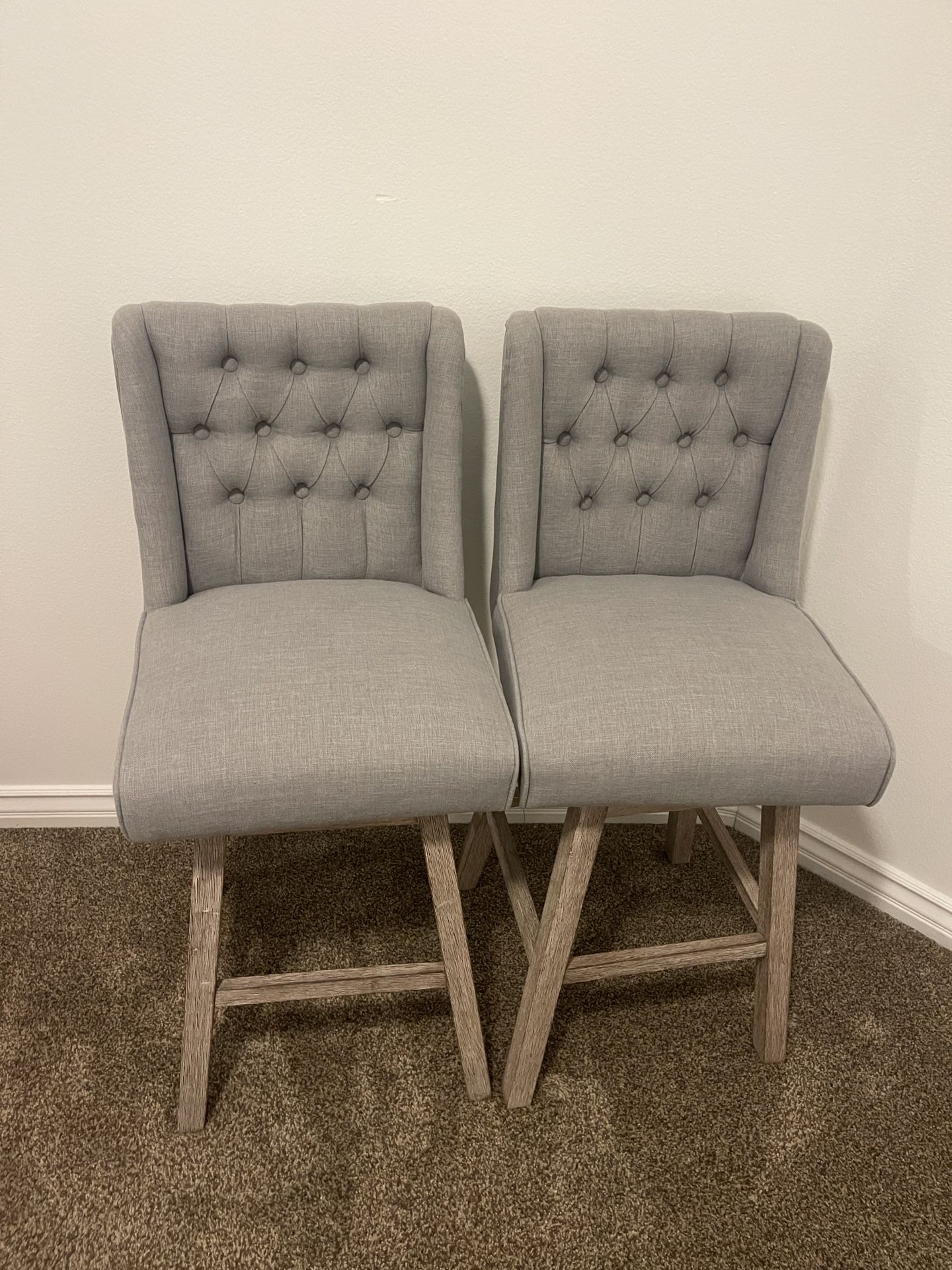 Grey Swivel Bar Stools Set of 2