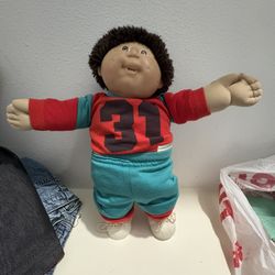 1982 VINTAGE CABBAGE PATCH BOY DOLL Original Jogging Outfit-Coleco Brown Hair 8H