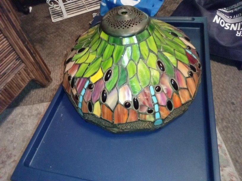 Tiffany Lead Stained Glass Lamp Shade -- Vintage