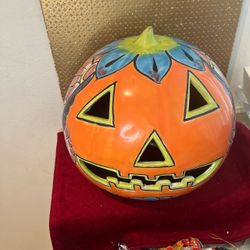 Mexican Talavera Hand Painted Large Pumpkin Pottery